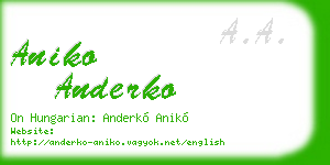 aniko anderko business card
